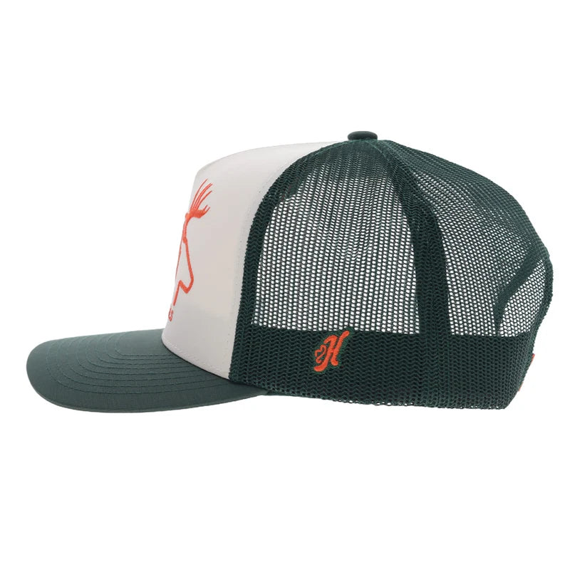 Hooey - Outfitters Carizzo Trucker Snapback Hat in White/Green