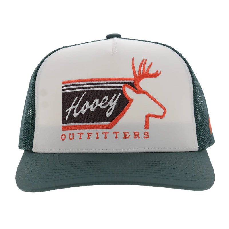 Hooey - Outfitters Carizzo Trucker Snapback Hat in White/Green