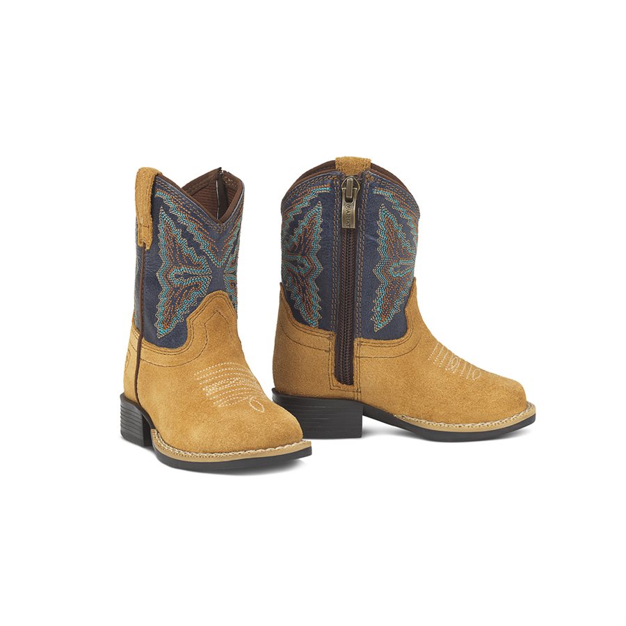 Ariat Lil' Stompers Kid's Western Boot in Blue and Tan