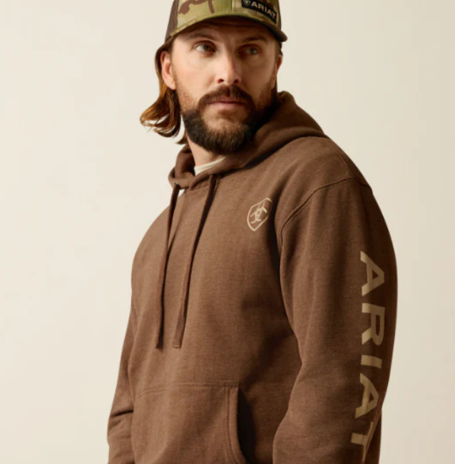Ariat Chestnut Heather Ariat Logo Hoodie (Men's)