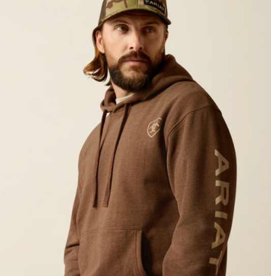 Ariat Chestnut Heather Ariat Logo Hoodie (Men's)