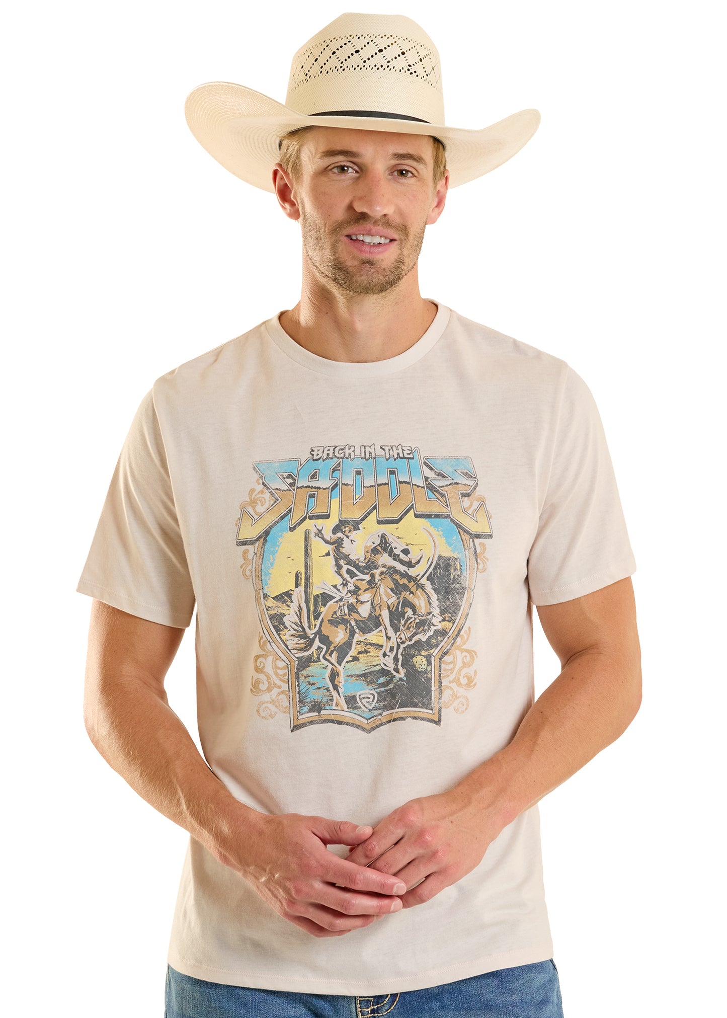 Rock&Roll Denim Back in The Saddle Graphic T-Shirt (Unisex)