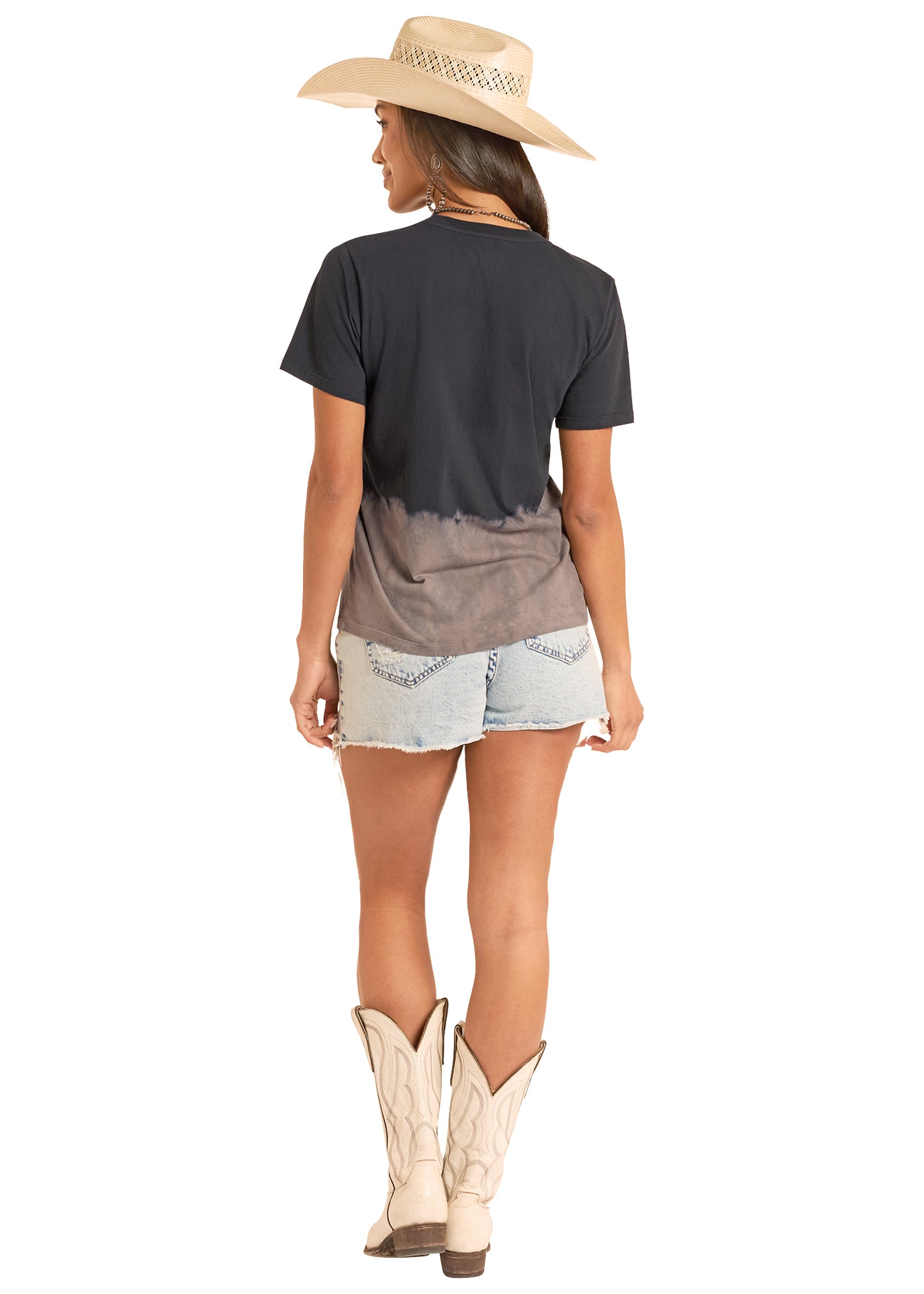 Rock&Roll Demin Yeehaw Cowboy T-Shirt (Women's)