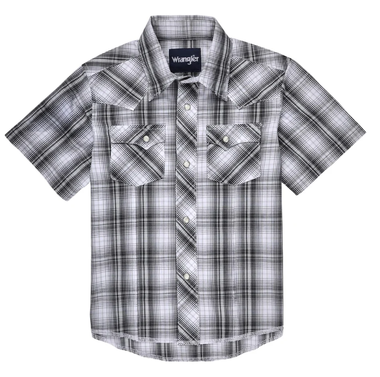 Wrangler Snap Short Sleeve Shirt in Grey (Boy's)