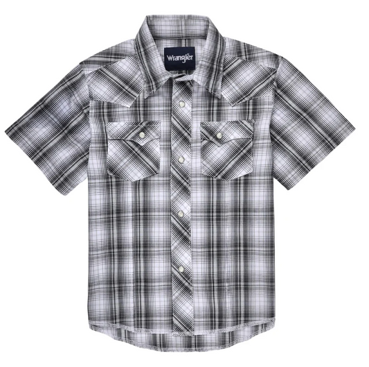 Wrangler Snap Short Sleeve Shirt in Grey (Boy's)