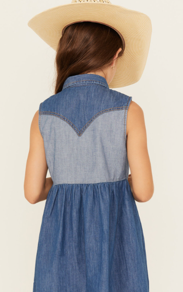 Wrangler Western Denim Dress- Indigo (Girl's)