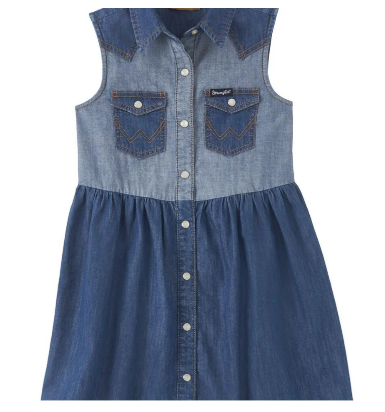Wrangler Western Denim Dress- Indigo (Girl's)