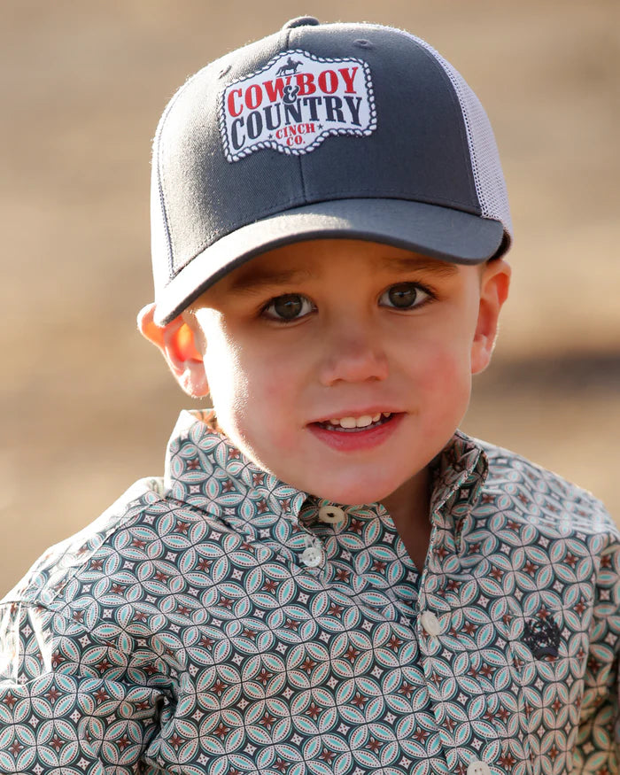 Cinch Cowboy and Country Hat In Grey and Orange (Youth)