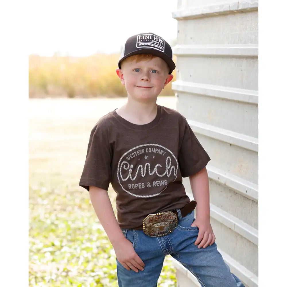Cinch Ropes & Reins T-Shirt in Brown (Boy's)