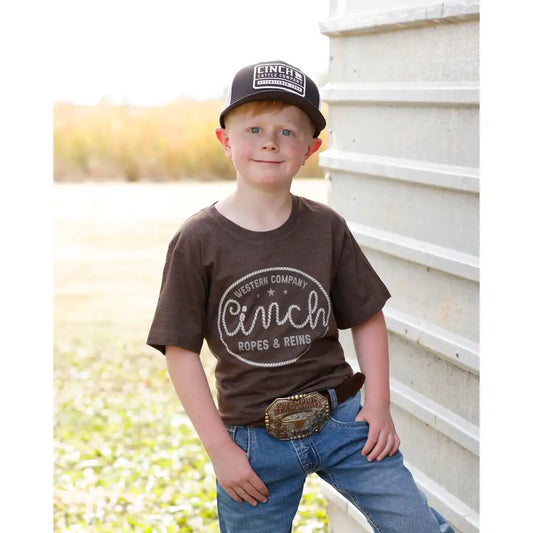 Cinch Ropes & Reins T-Shirt in Brown (Boy's)