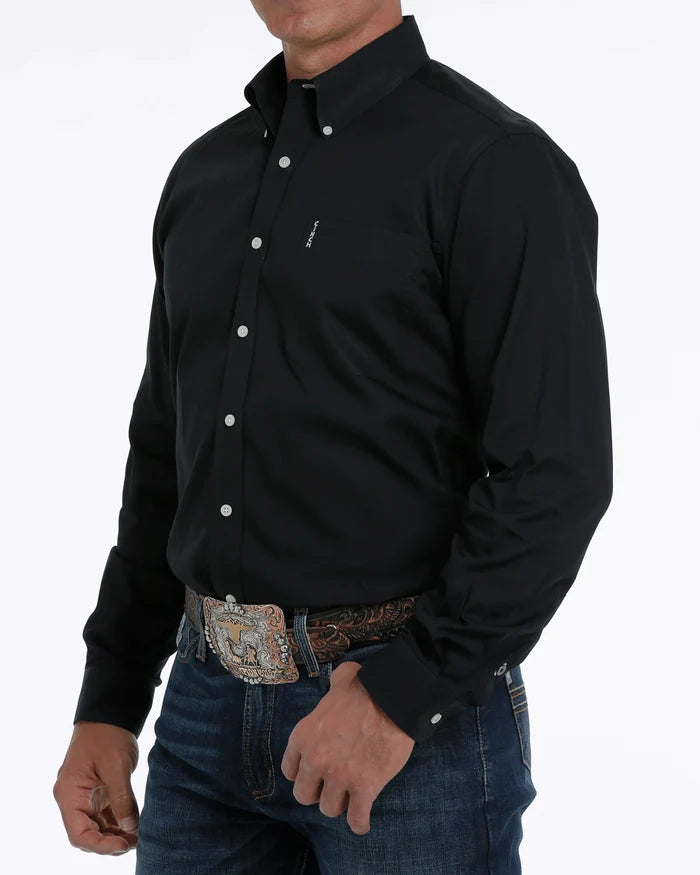 Cinch Modern Fit Button Up Long Sleeve in Black (Men's)