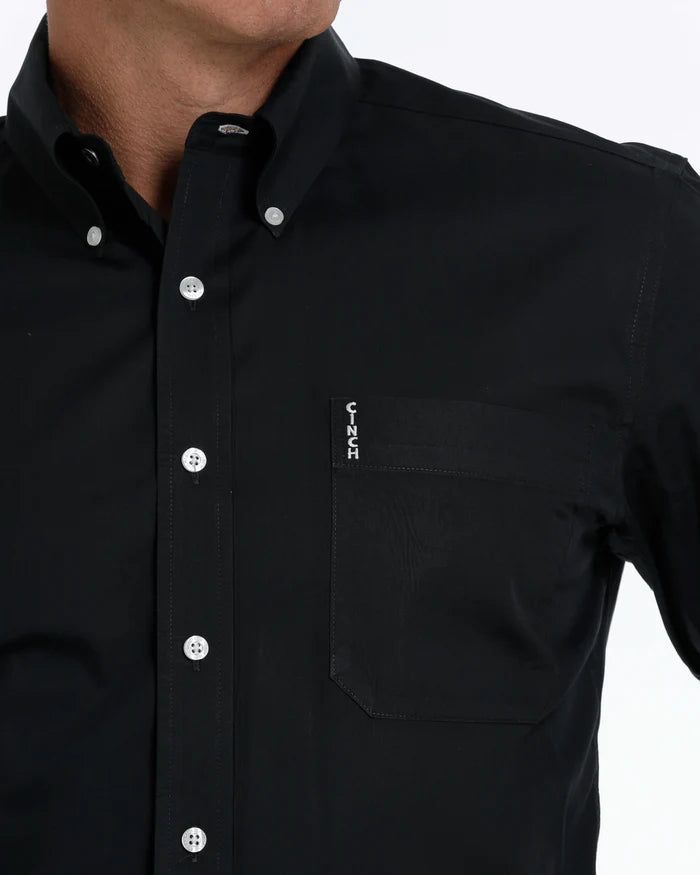 Cinch Modern Fit Button Up Long Sleeve in Black (Men's)