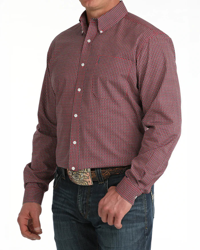 Cinch Modern Fit Button Up in Red (Men's)