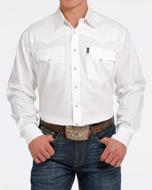 Cinch Classic Fit Long Sleeve Snap Shirt in White (Men's)