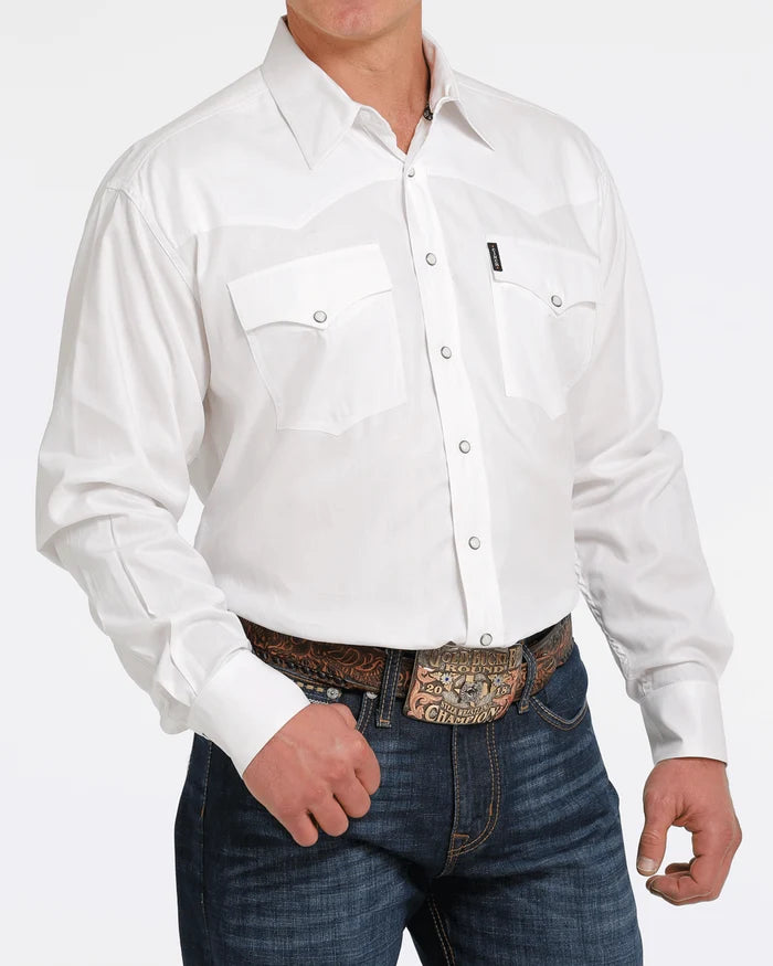 Cinch Classic Fit Long Sleeve Snap Shirt in White (Men's)