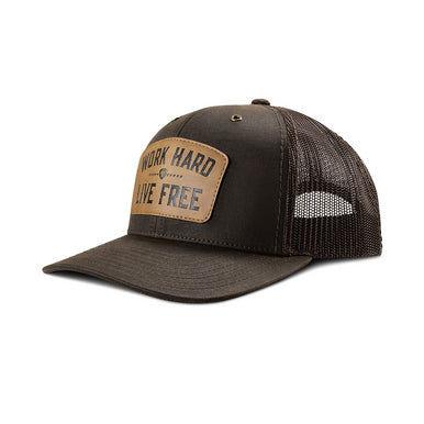 Ariat Work Hard Live Free Snap Back Hat in Brown