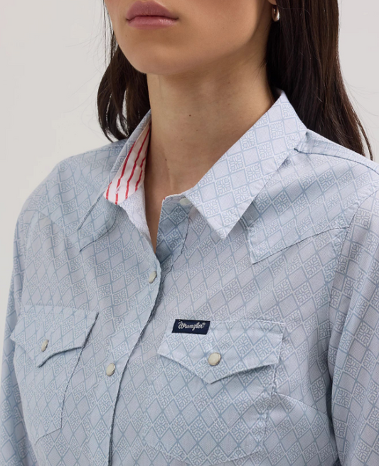 Wrangler All Occasion Western Snap Shirt in Diamond Sky (Women's)