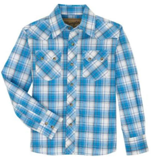 Wrangler Retro Long Sleeve Shirt- Blue (Boy's)