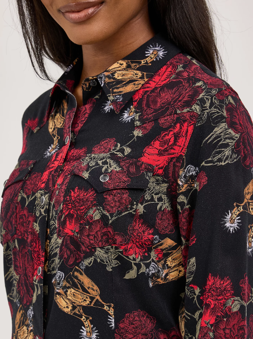 Wrangler Floral Western Snap Dress (Women's)