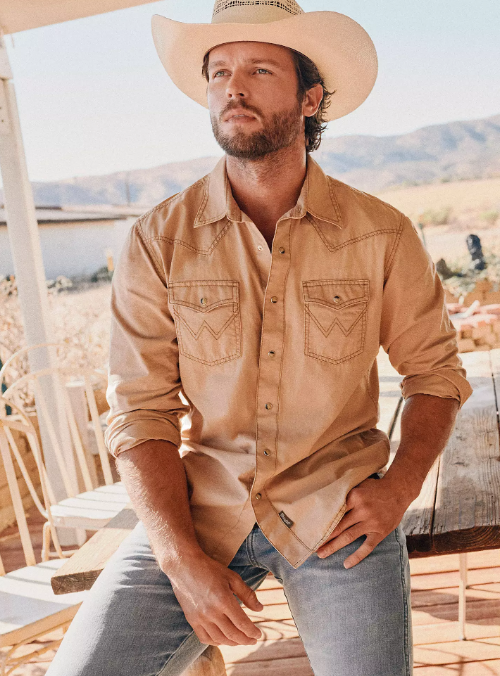 Wrangler Retro Premium Pigment Dyed Twill Western Snap Shirt (Men's)