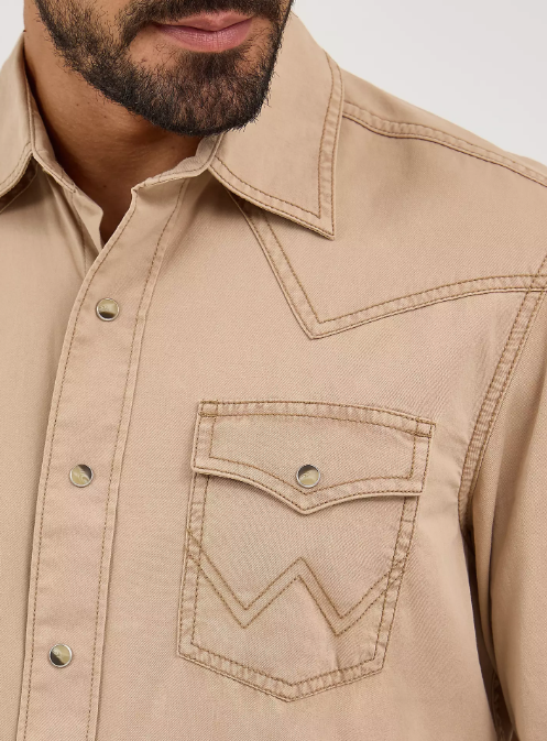 Wrangler Retro Premium Pigment Dyed Twill Western Snap Shirt (Men's)