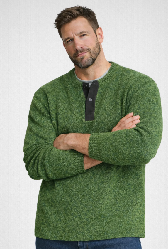 Rawman & Co - Heavy Wool Henley (Green)