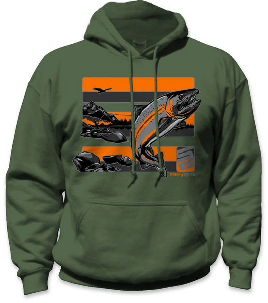 Safetyshirtz Hi-Vis Safety Stripe Steelhead Hoodie in Green