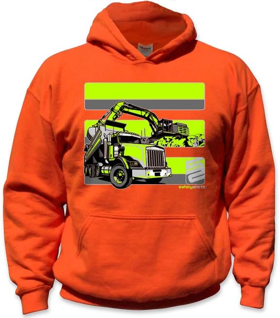 Safetyshirtz Hi-Vis Safety Stripe Dirtworks Hoodie (YOUTH)