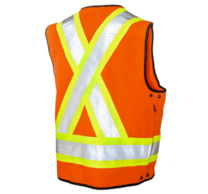 Tough Duck Poly Twill Surveyor Safety Vest in Orange