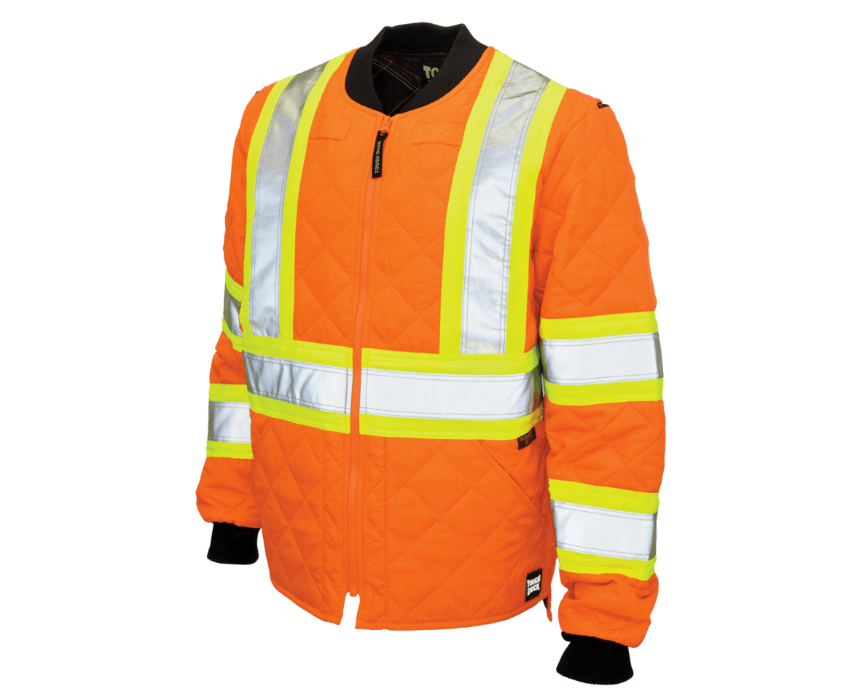 Tough Duck Quilted Safety Jacket in Orange
