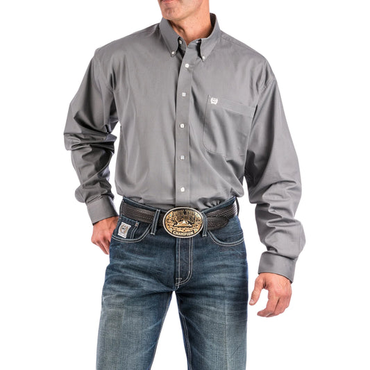 Cinch Classic Fit Button Up Long Sleeve in gray (Men's)