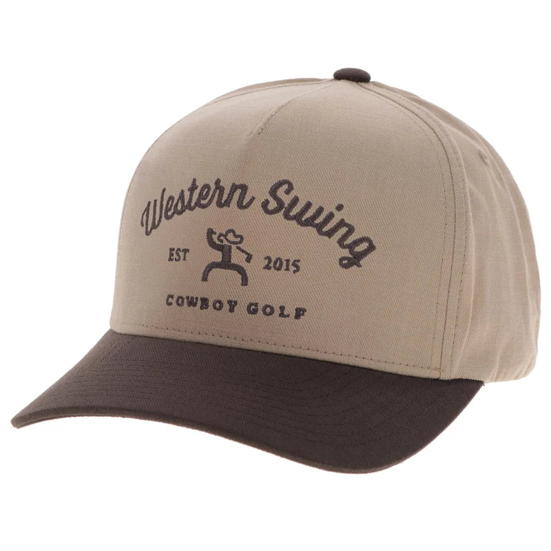 Hooey - Western Swing Tan 5-Panel Trucker Hat w/ Brown Stitching
