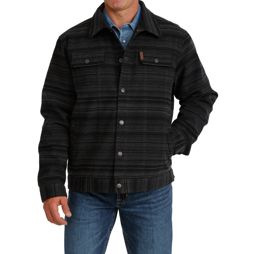 Cinch Trucker Snap Jacket in Black Stripe (Men's)
