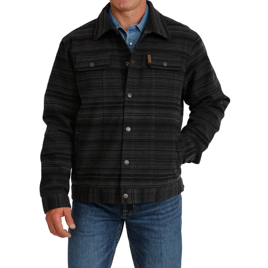 Cinch Trucker Snap Jacket in Black Stripe (Men's)