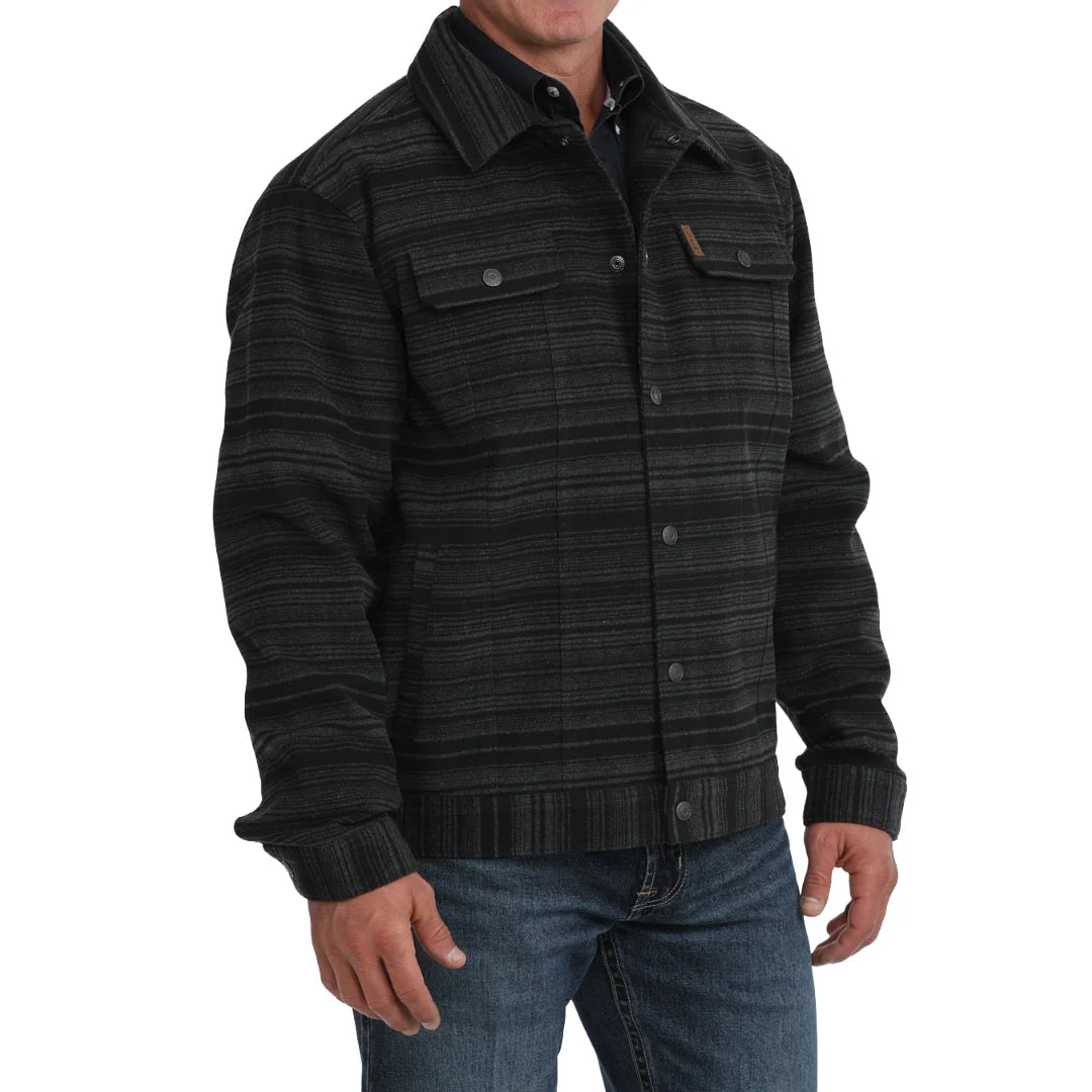 Cinch Trucker Snap Jacket in Black Stripe (Men's)