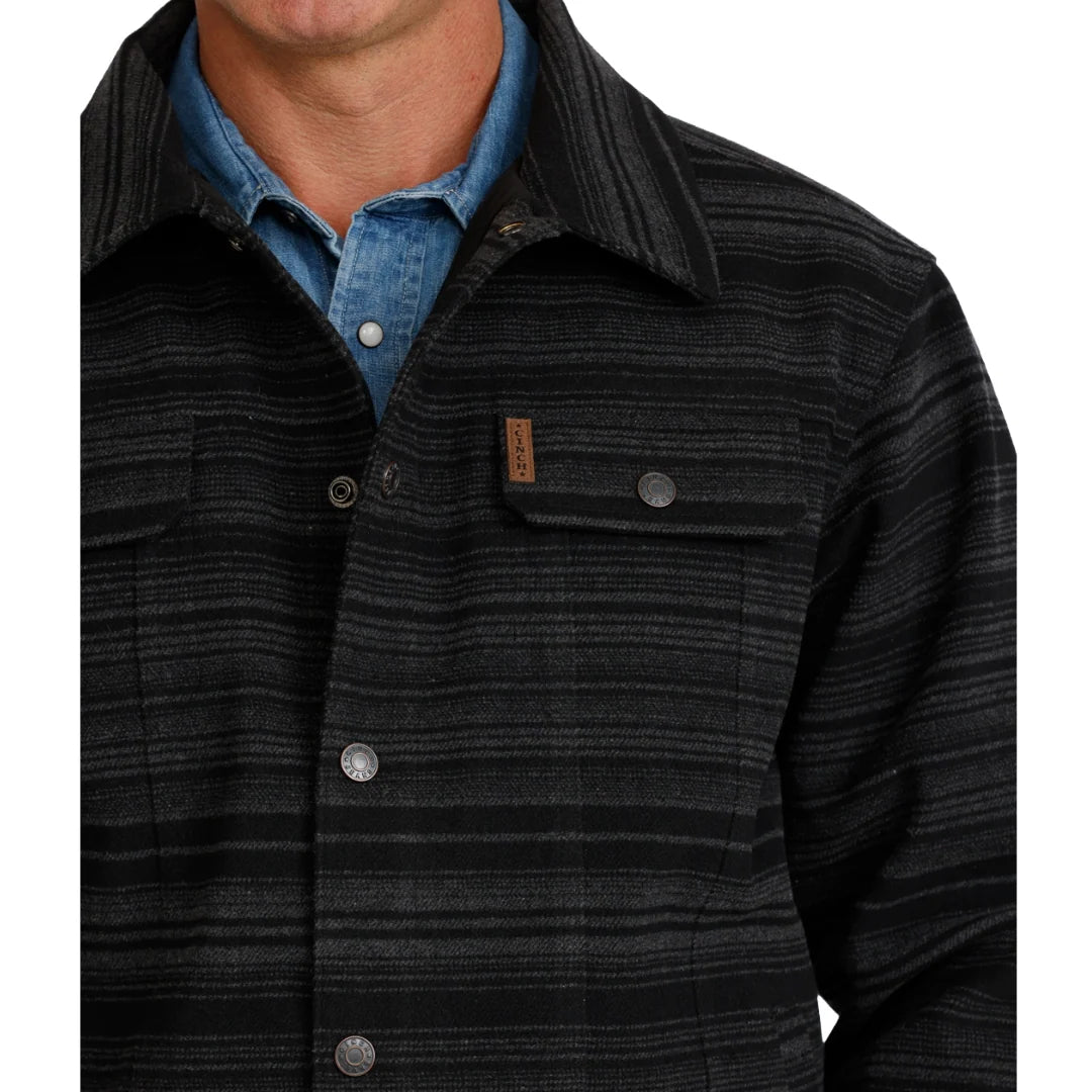 Cinch Trucker Snap Jacket in Black Stripe (Men's)
