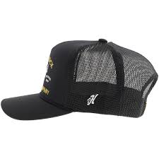 Hooey - Rank Stock Trucker Hat Black w/ Yellow & White Stitching