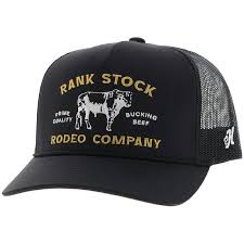 Hooey - Rank Stock Trucker Hat Black w/ Yellow & White Stitching