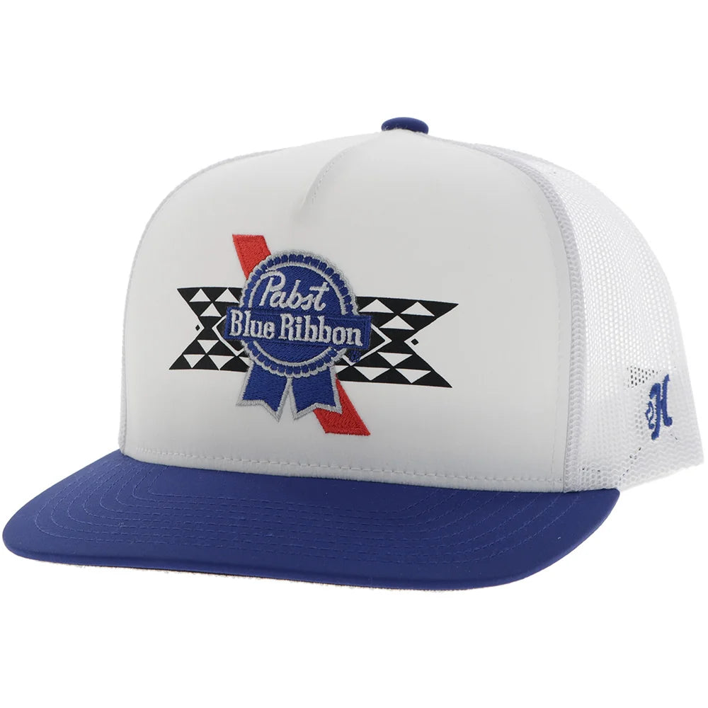 Hooey - "Pabst Blue Ribbon" White 5-Panel Trucker Hat