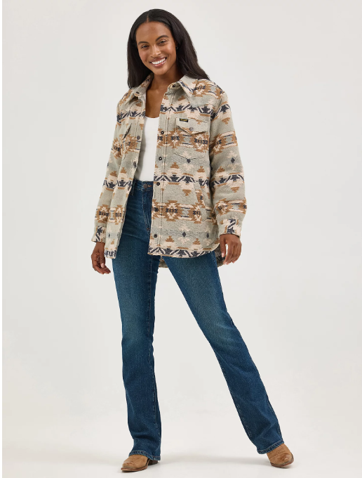 Wrangler Quilt Lined Jaquard Shacket (Women's)