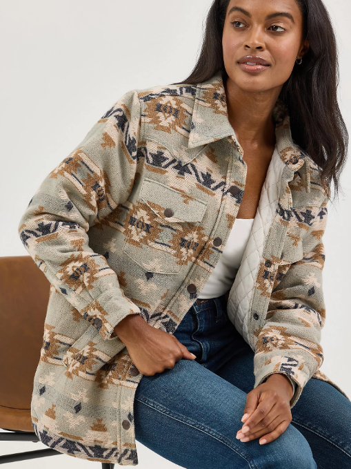 Wrangler Quilt Lined Jaquard Shacket (Women's)