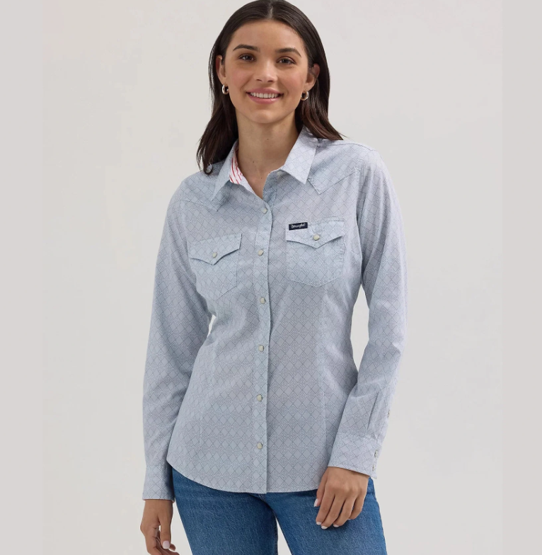 Wrangler All Occasion Western Snap Shirt in Diamond Sky (Women's)