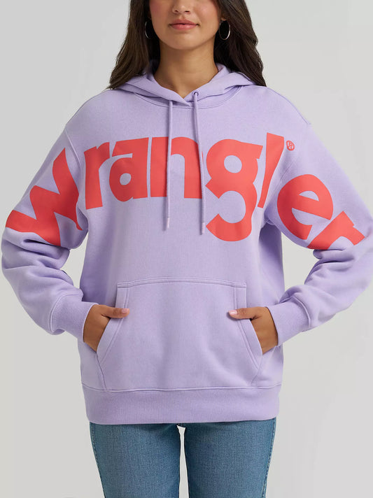 Wrangler Wide Open Spaces Logo Hoodie in Purple Pastel (Women's)